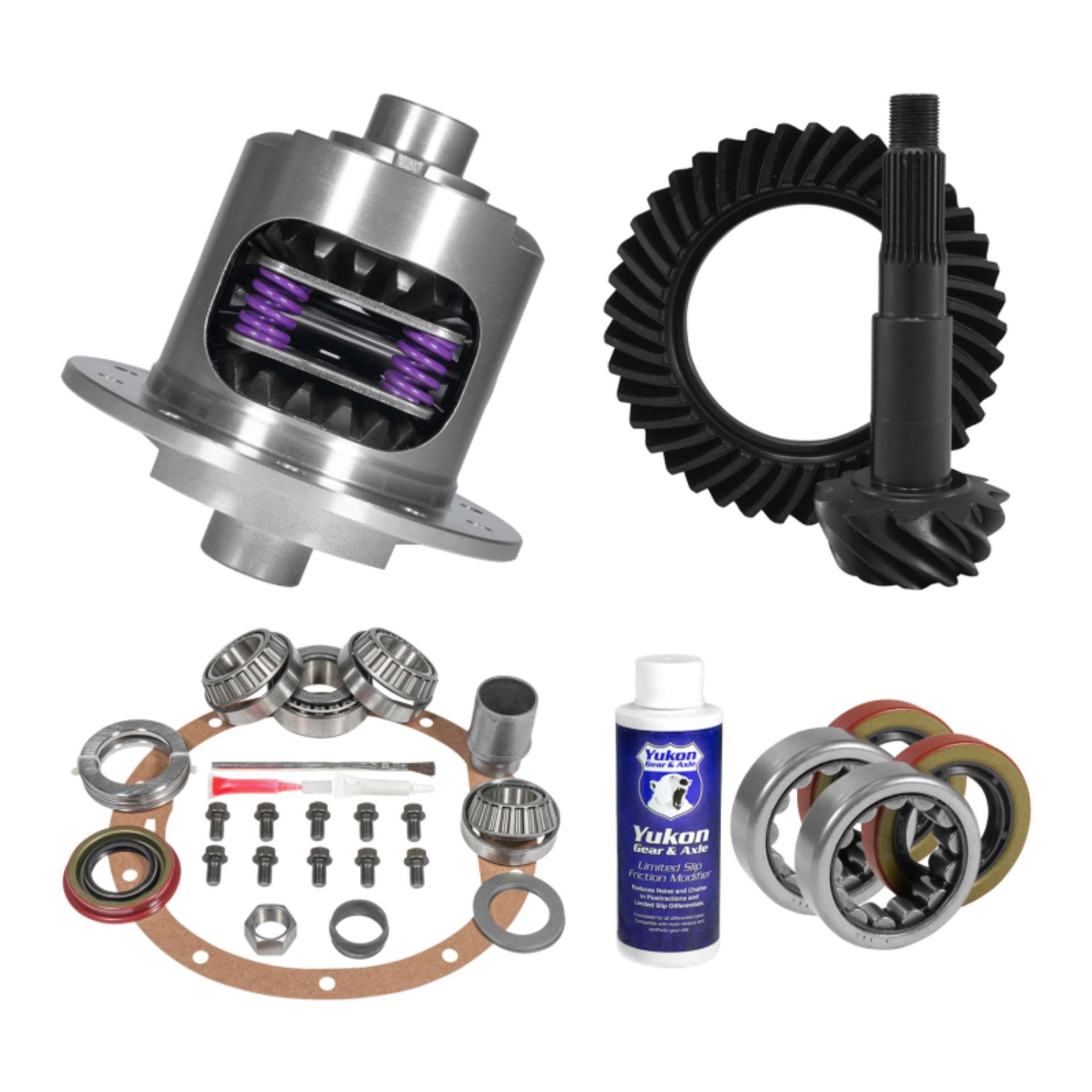 Picture of Yukon 8-2in GM 3-08 Rear Ring & Pinion Install Kit 28 Spline Positraction 2-25in Axle Bearings