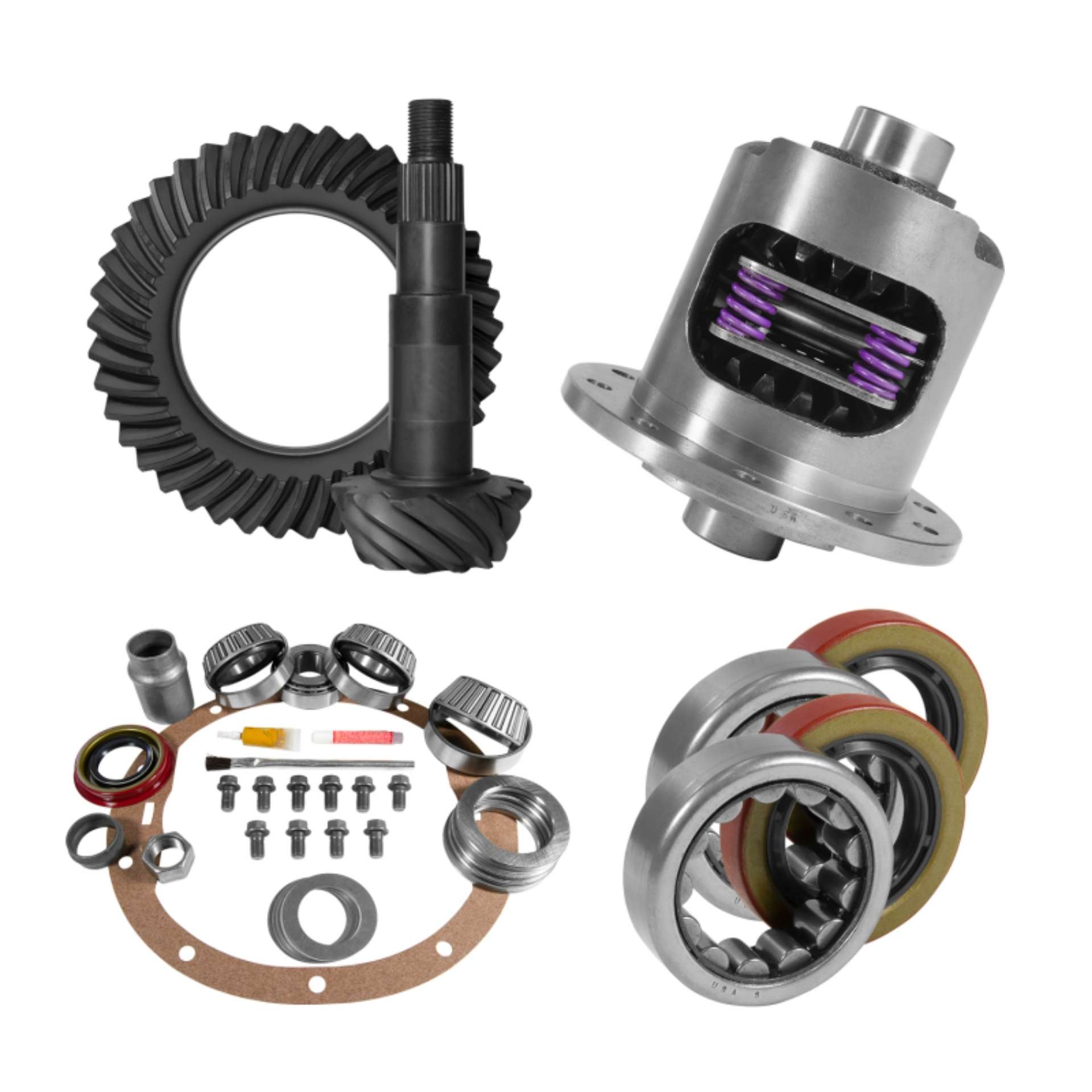 Picture of Yukon 8-2in GM 3-73 Rear Ring & Pinion Install Kit 28 Spline Positraction 2-25in Axle Bearings