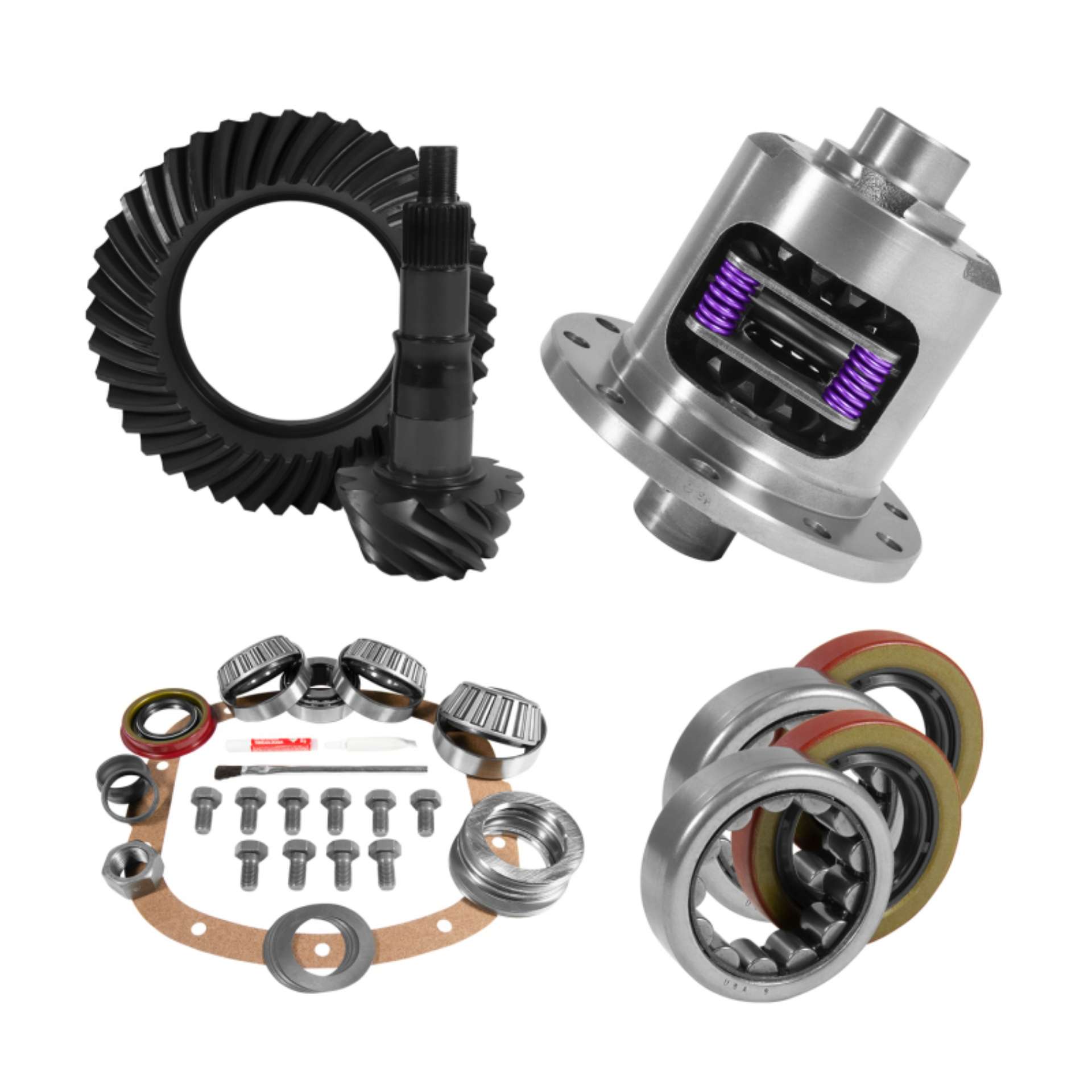 Picture of Yukon 7-5in GM 3-42 Rear Ring & Pinion Install Kit 26 Spline Positraction 2-25in Axle Bearings