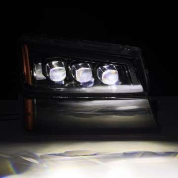 Picture of AlphaRex 03-06 Chevy Silverado 1500-2500HD-3500HD-Avalanche Alpha-Black NOVA LED Proj Headlights