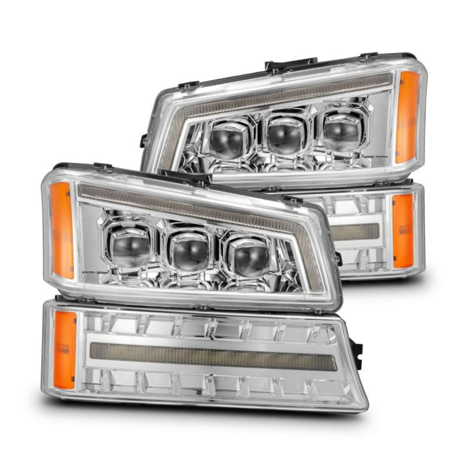 Picture of AlphaRex 03-06 Chevy Silverado 1500-2500HD-3500HD-Avalanche Chrome NOVA LED Proj Headlights