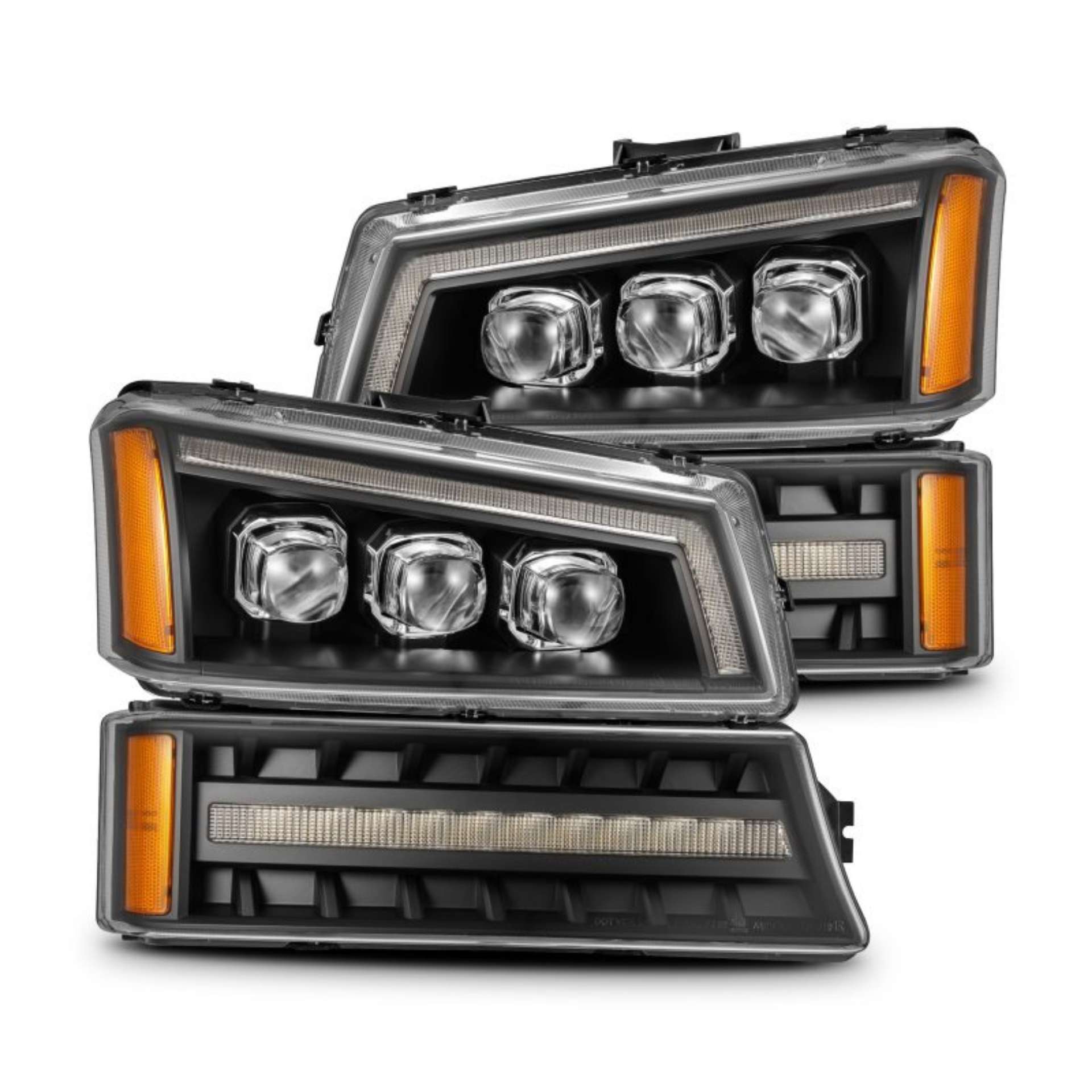 Picture of AlphaRex 03-06 Chevy Silverado 1500-2500HD-3500HD-Avalanche Black NOVA LED Proj Headlights