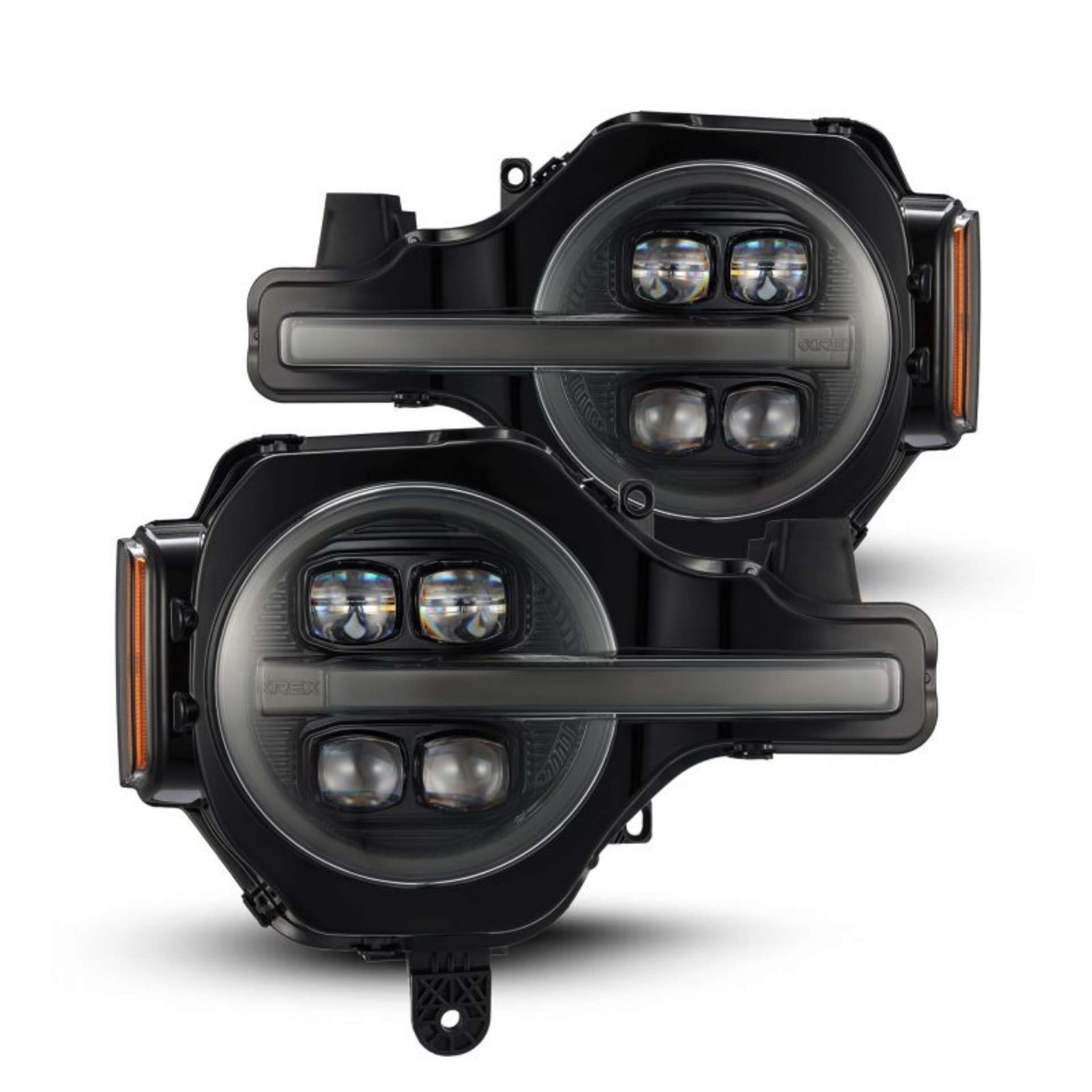 Picture of AlphaRex 21-23 Ford Bronco NOVA LED Proj Headlights Alpha-Black w-Activ Light-Seq Signal-DRL