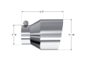 Picture of MBRP Universal T304 Stainless Steel Tip, 3in ID - 5in OD Out - 6-5in Length - Angle Cut  Single Wall