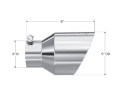 Picture of MBRP Universal T304 Stainless Steel Tip  3on ID - 5in OD Out - 8in Length Angle Cut Dual Wall