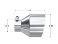 Picture of MBRP Universal T304 Stainless Steel Tip 2-5in ID - 5in OD Out - 6-5in Length Angle Cut Single Wall