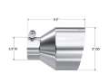 Picture of MBRP Universal T304 Stainless Steel Tip 2-5in ID - 5in OD Out - 6-5in Length Angle Cut Single Wall