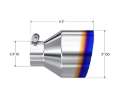 Picture of MBRP Univ- T304 Stainless Steel Burnt End Tip 2-5in ID - 5in OD - 6-5in Length Angle Cut Single Wall