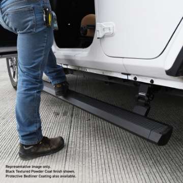 Picture of RealTruck 20-24 Jeep Gladiator CC 4dr VoltStep Electric Running Board Kit - Bedliner Coating