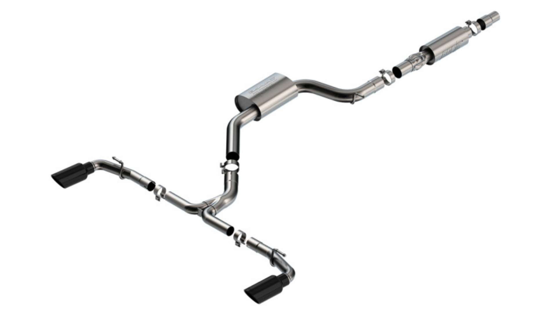 Picture of Borla 22-23 Volkswagen Golf GTI 2-0L AT-MT 3inch S-Type Cat-Back Exhaust - 4in Black Chrome Tips