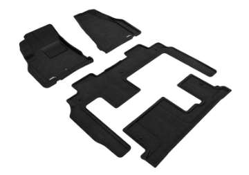 Picture of 3D Maxpider 09-17 Chevrolet Traverse w Bench 2nd Row Elegant 1st 2nd 3rd Row - Floor Mat Set Black