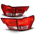 Picture of ANZO 11-13 Jeep Grand Cherokee LED Taillights w- Lightbar Chrome Housing Red-Clear Lens 4pcs