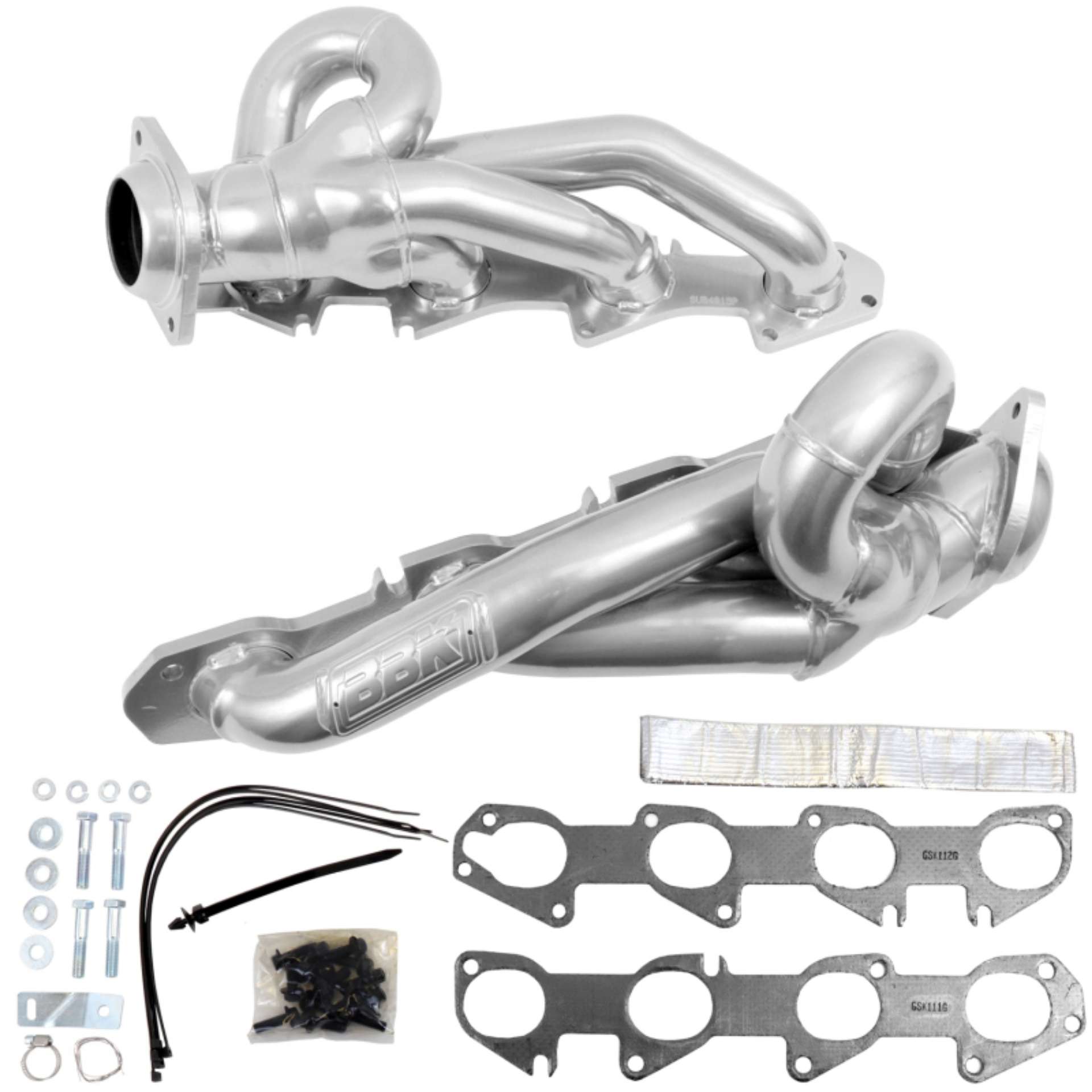 Picture of BBK 19-23 Dodge Ram 1500 5-7L Ex- MegaCab Shorty Tuned Exhaust Headers - 1-3-4in Silver Ceramic