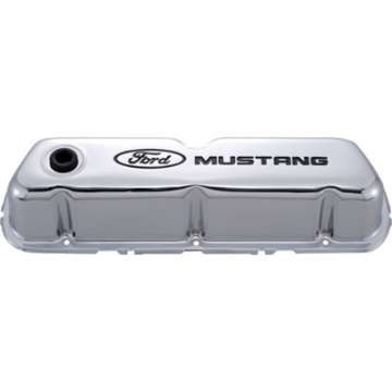 Picture of Ford Racing Ford Mustang Logo Stamped Steel Chrome Valve Covers