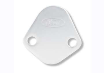 Picture of Ford Racing Ford Logo Fuel Pump Blockoff Plate - Chrome