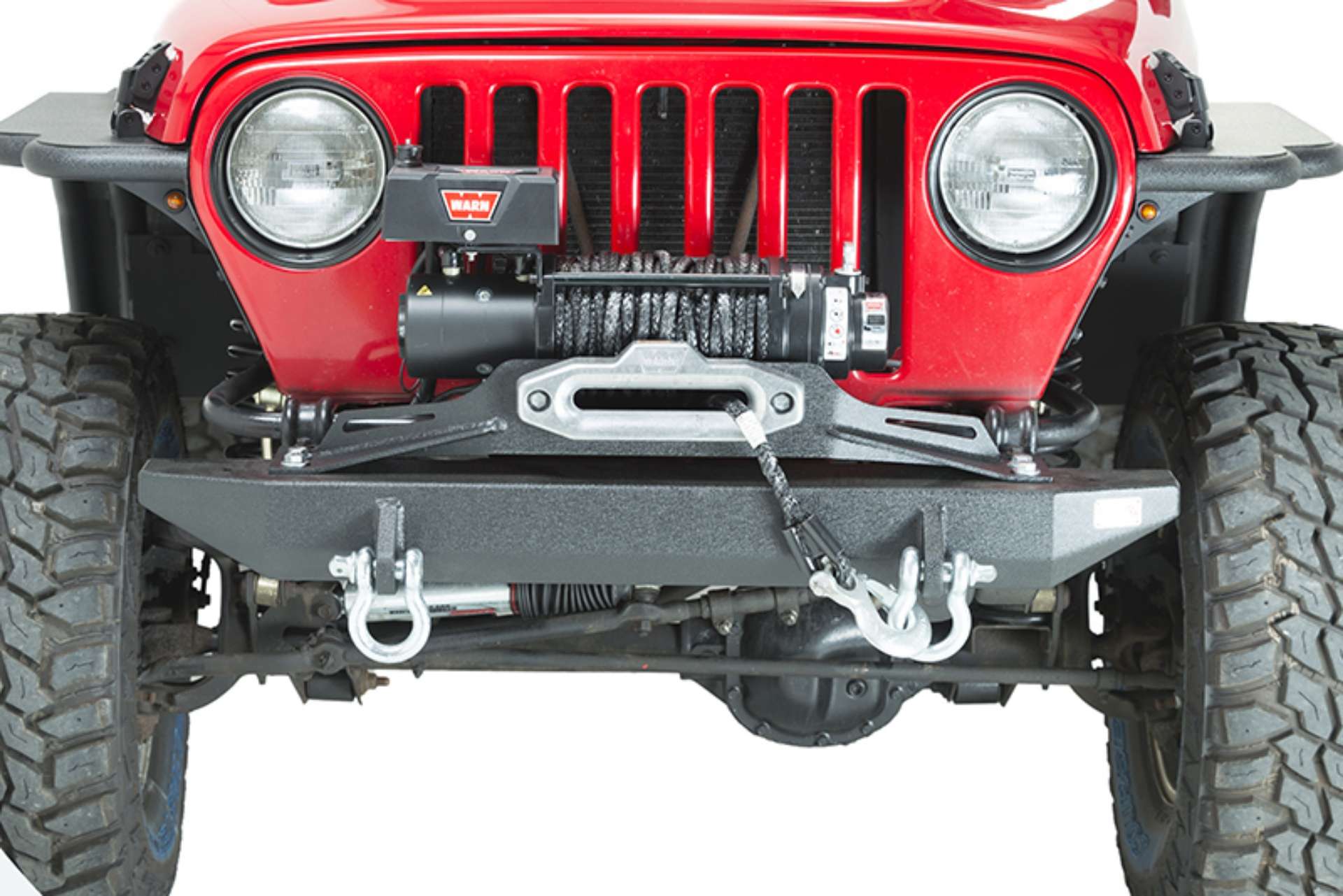 Picture of Fishbone Offroad 97-06 Jeep Wrangler TJ Rubicon Front Bumper - Blk Txtrd Powdercoat Piranha Series