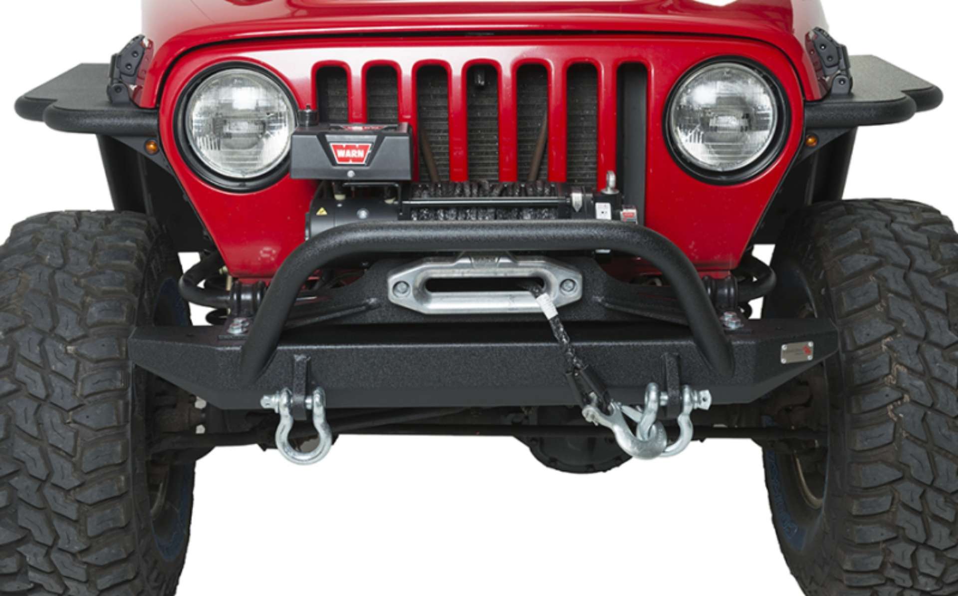 Picture of Fishbone Offroad 97-06 Jeep Wrangler TJ Rubicon Front Bumper W-Winch Guard - Blk Textured Powdercoat