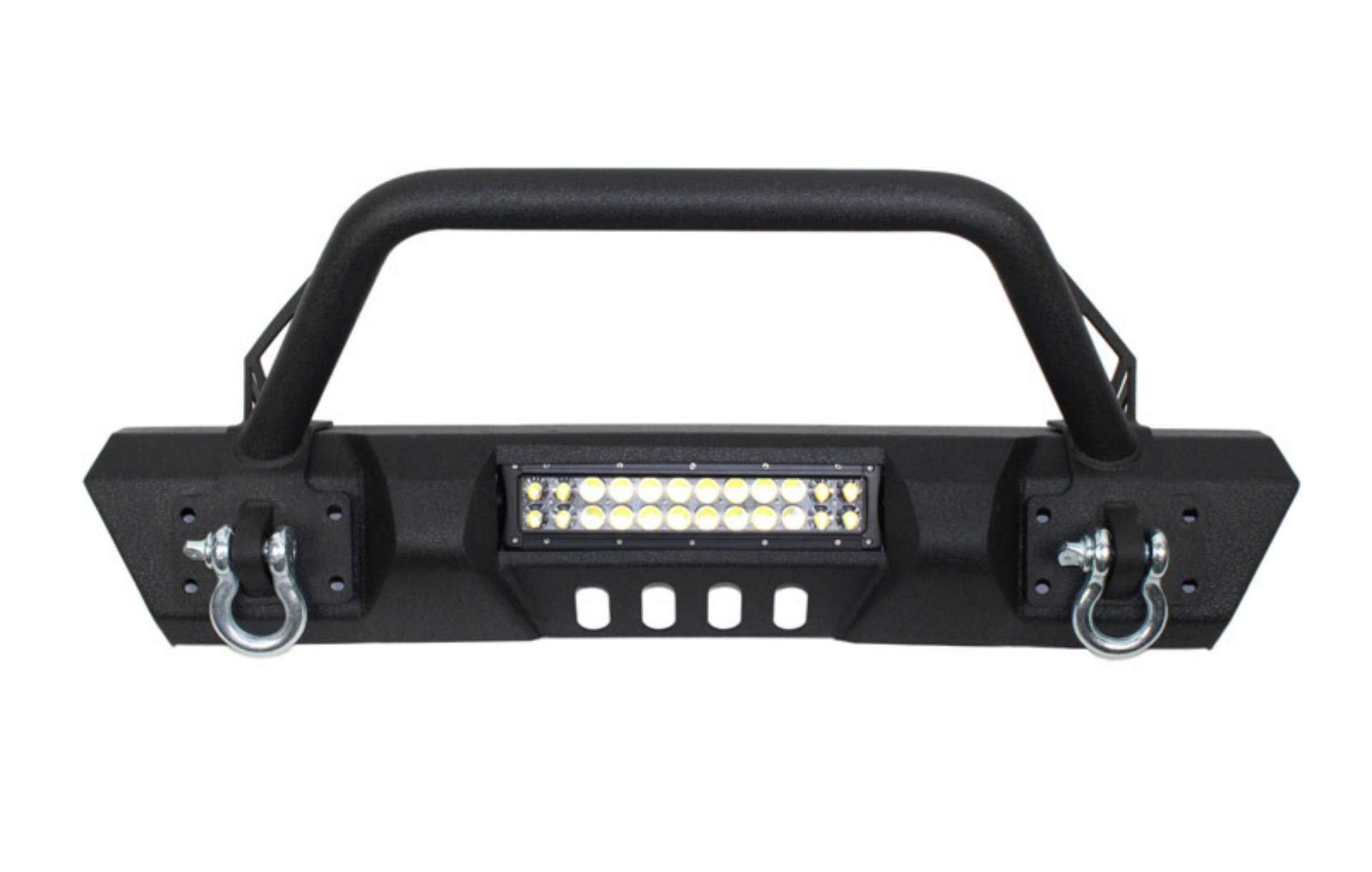 Picture of Fishbone Offroad 07-18 Jeep Wrangler JK Frnt Stubby Winch Bumper W-Tube Guard - Blk Txtrd Pwdrcoated