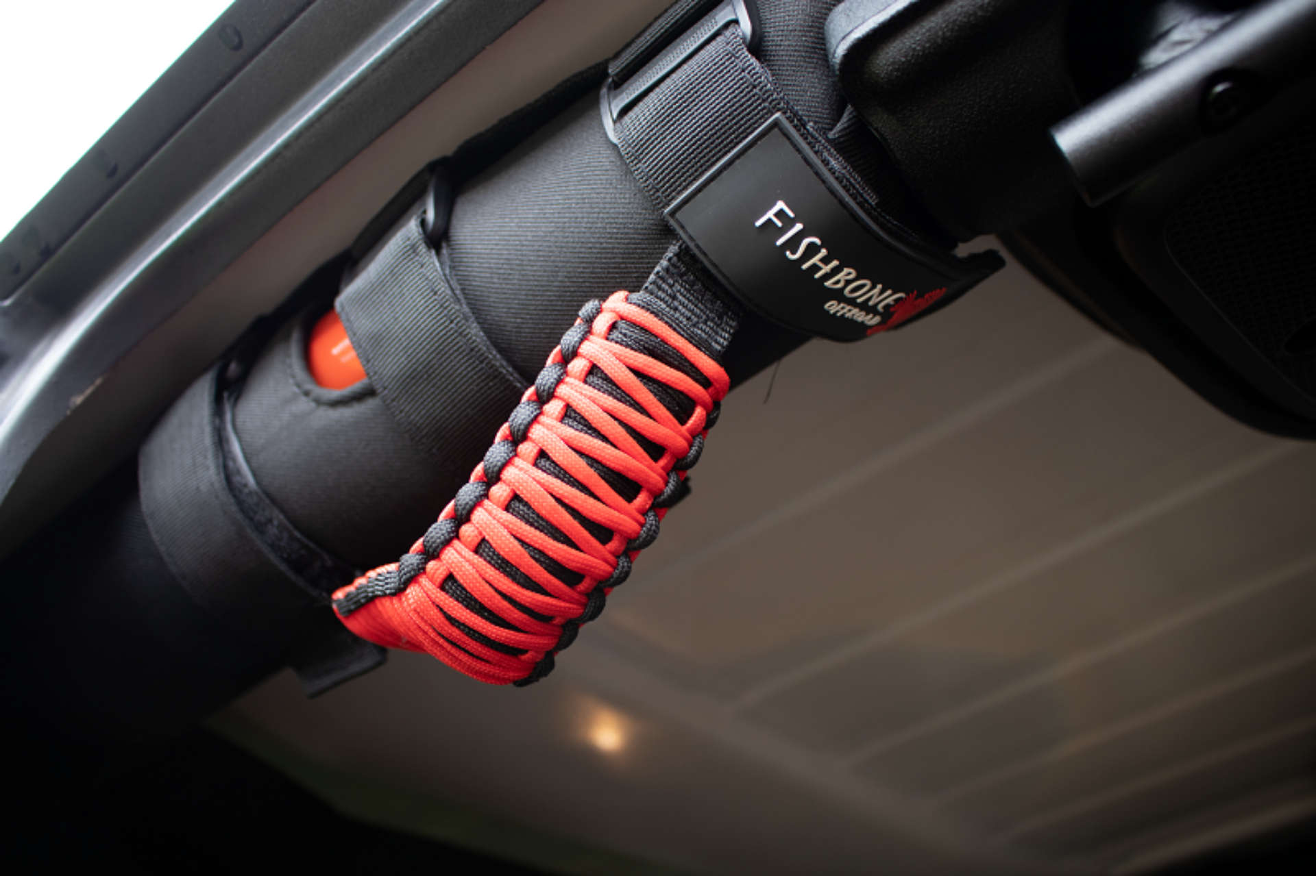 Picture of Fishbone Offroad Paracord Grab Handles w-Three Straps Red