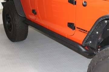 Picture of Fishbone Offroad 07-18 Jeep Wrangler JK 4 Door Rubicon Steel Rock Slider - Black Textured Powdercoat