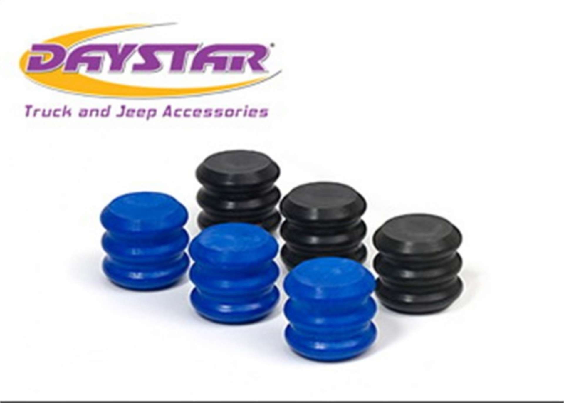 Picture of Daystar Stinger Bump Stop Rebuild Kit Incl- 3 Black EVS Inserts and 3 Blue EVS Inserts