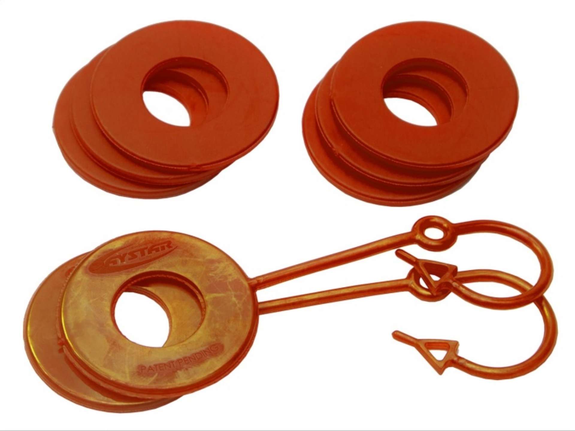 Picture of Daystar Orange Locking D Ring Isolator Pair w-Washer Kit