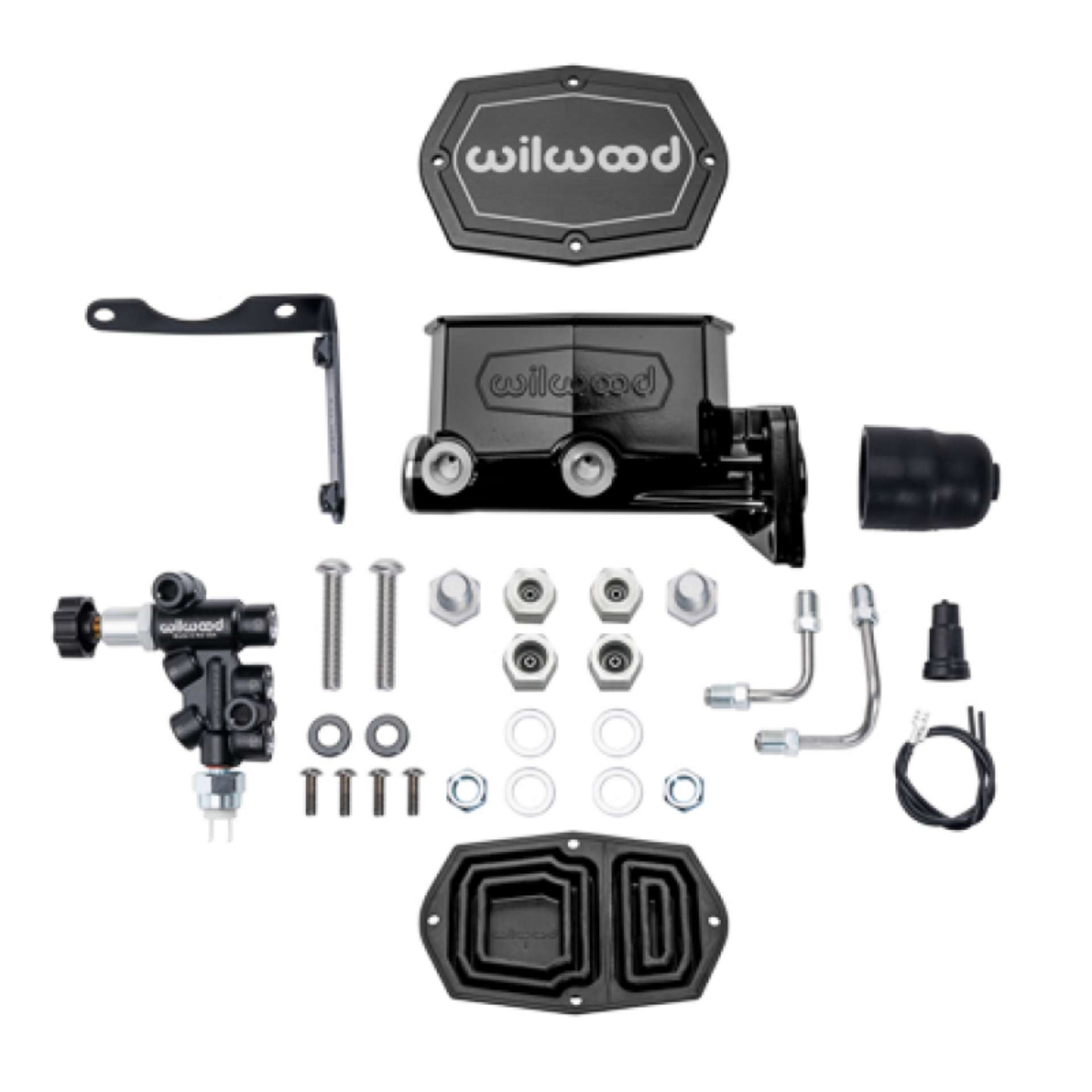 Picture of Wilwood Compact Tandem Master Cylinder w- Combination Valve 1-1-8in Bore - Black