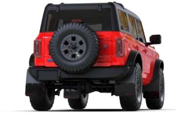 Picture of Rally Armor 21-24 Ford Bronco Plstc Bmpr - NO Rptr-Sprt - NO RR-RB Blk Mud Flap w-Red Logo