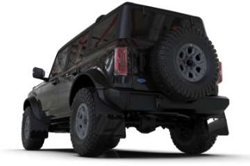 Picture of Rally Armor 21-24 Ford Bronco Plstc Bmpr + RB - NO Rptr-Sprt Blk Mud Flap w-Met- Blk Logo