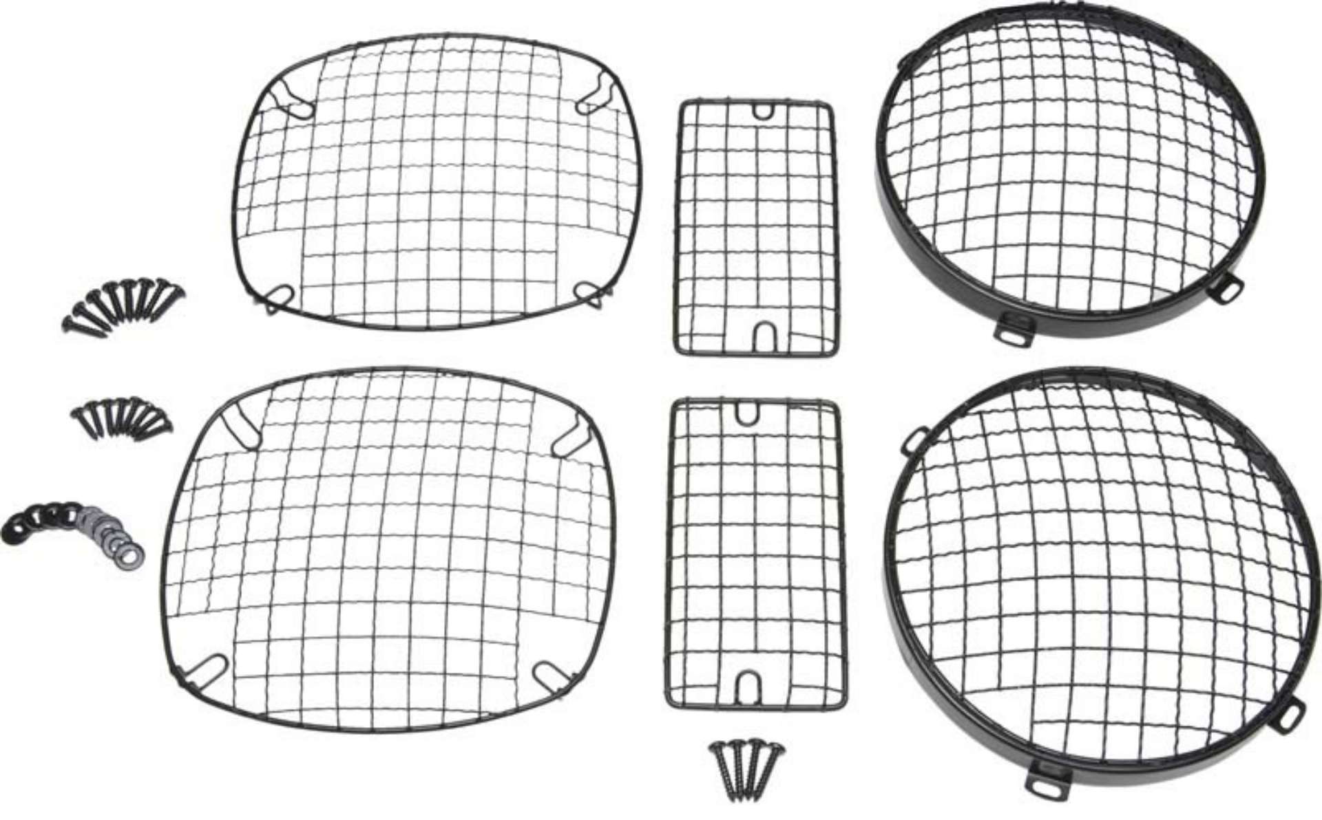 Picture of Kentrol 97-06 Jeep Wrangler TJ Wire Mesh Guard Set 6 Pieces - Powdercoat Black