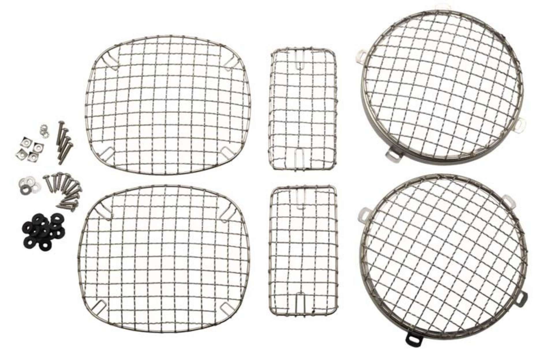 Picture of Kentrol 97-06 Jeep Wrangler TJ Wire Mesh Guard Set 6 Pieces - Polished Silver