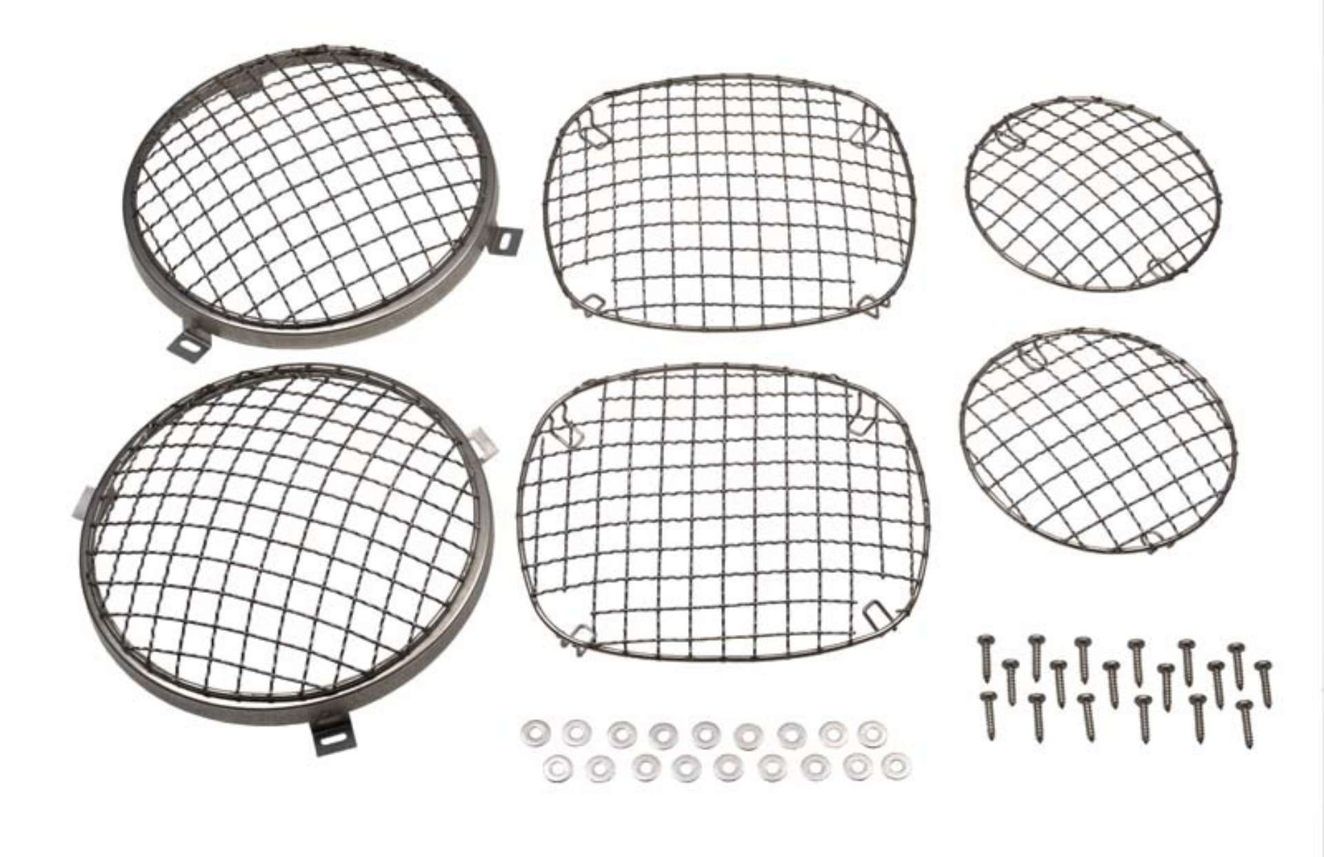 Picture of Kentrol 76-86 Jeep Wire Mesh Guard Set 6 Pieces CJ - Polished Silver