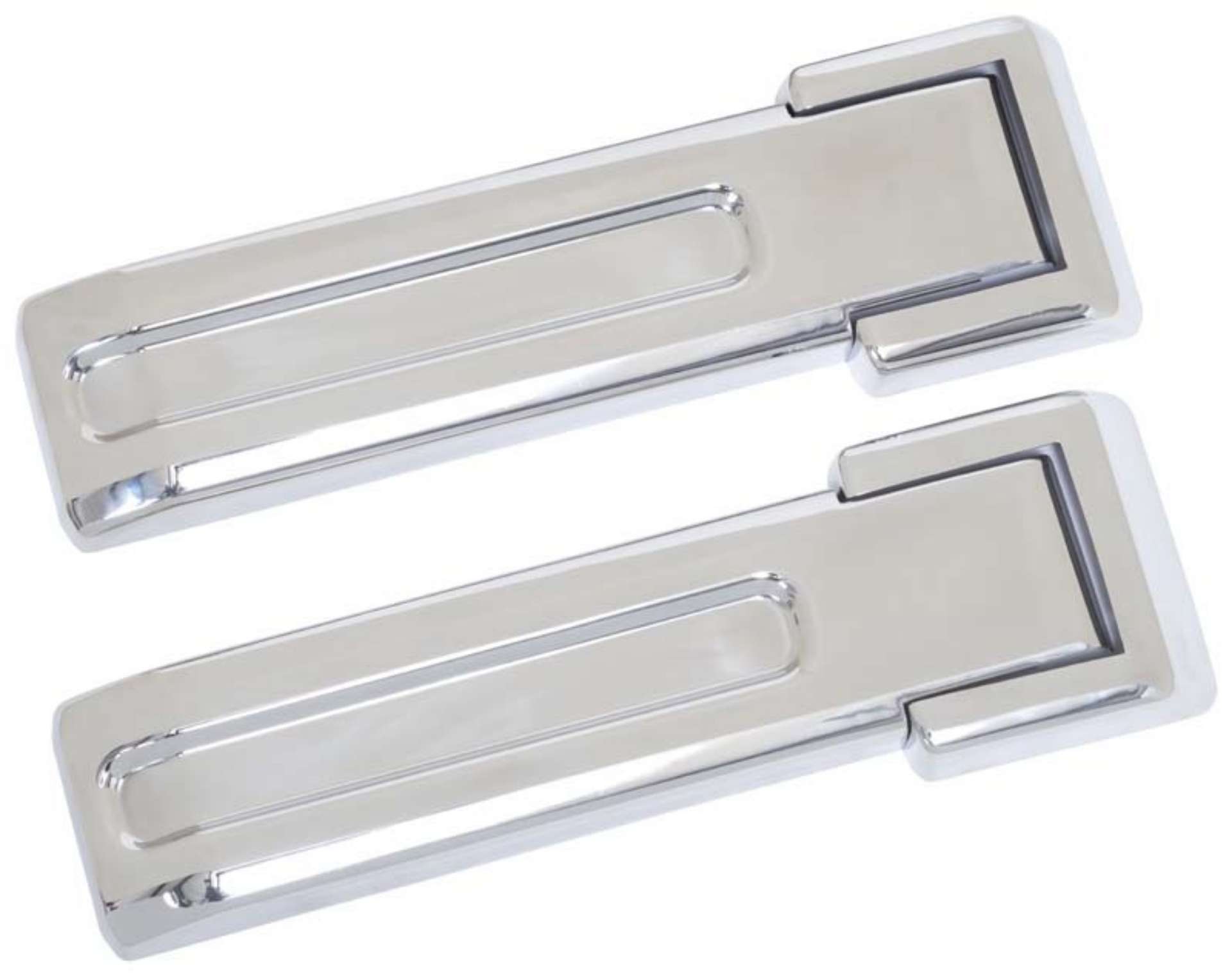 Picture of Kentrol 07-18 Jeep Wrangler JK Tailgate Hinge Overlays 4 Pieces - Polished Silver