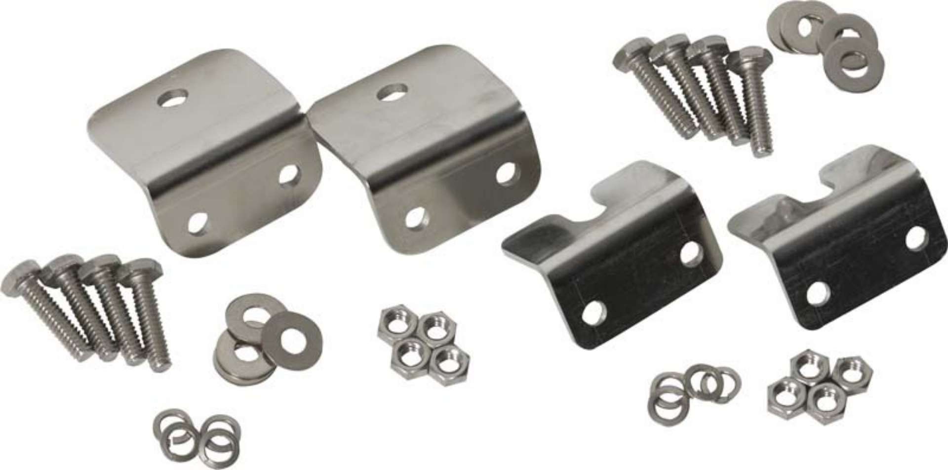 Picture of Kentrol 72-86 Jeep CJ Strut Rod Mounting Brackets 4 Pieces Fiberglass - Polished Silver