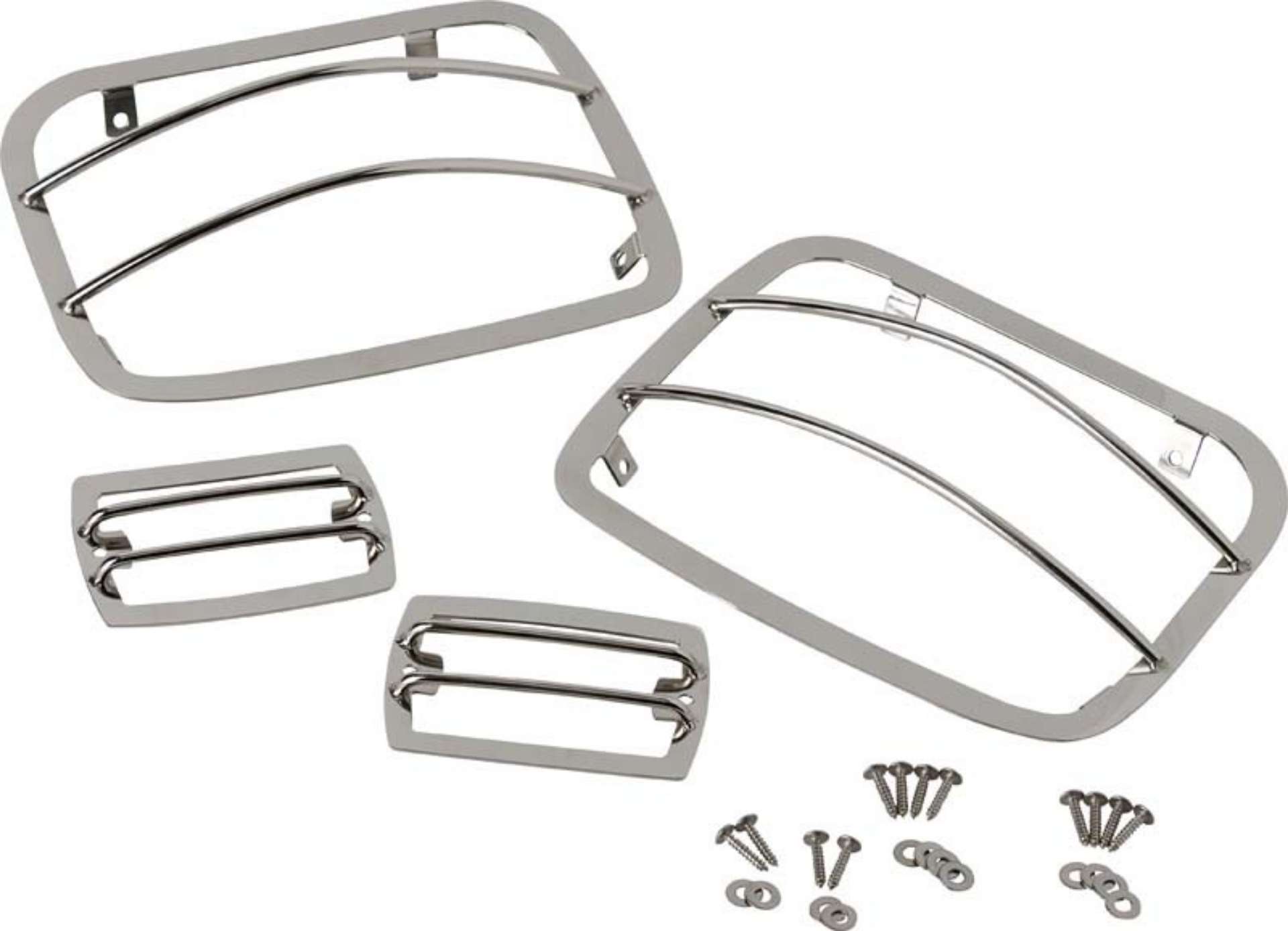 Picture of Kentrol 87-95 Jeep Wrangler YJ Light Guard Set 4 Pieces - Polished Silver