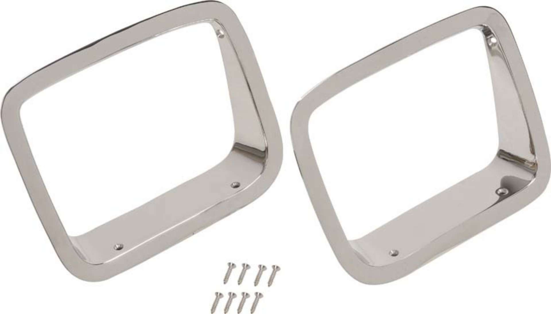 Picture of Kentrol 87-95 Jeep Wrangler YJ Headlight Bezels Pair - Polished Silver