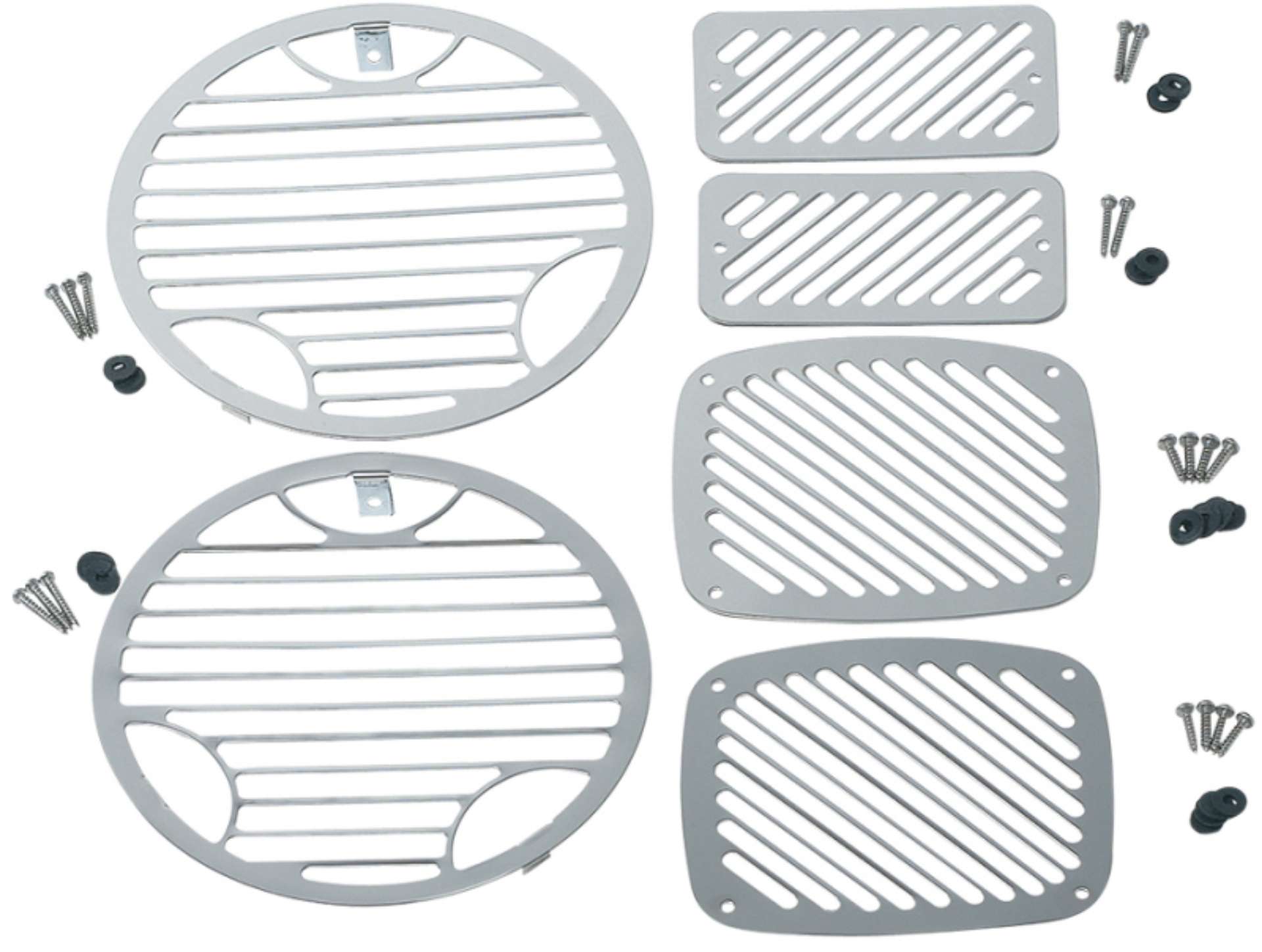 Picture of Kentrol 97-06 Jeep Wrangler TJ Billet Style Light Kit 6 Pieces - Polished Silver