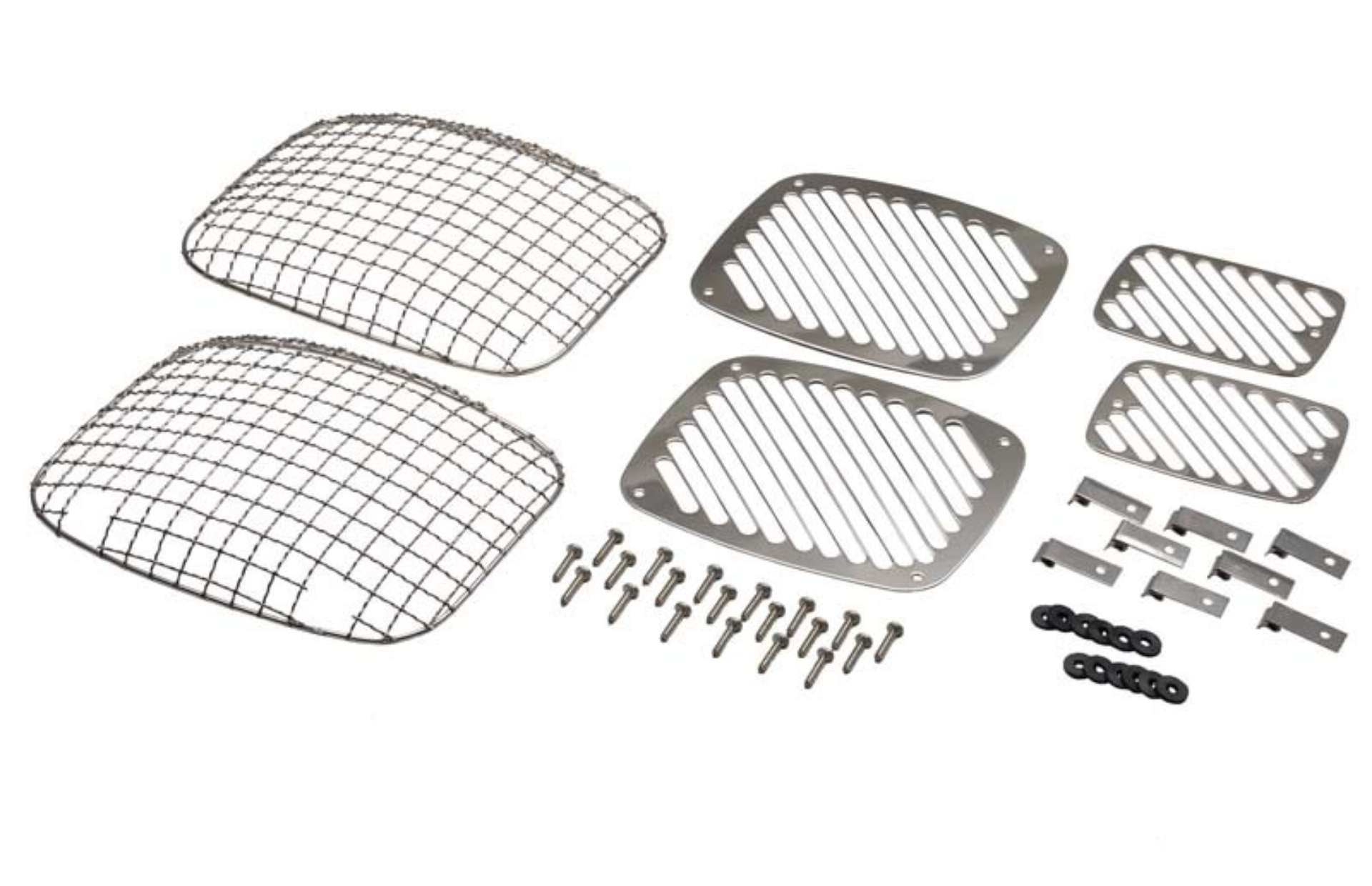 Picture of Kentrol 87-95 Jeep Wrangler YJ Billet-Wire Mesh Set 6 Pieces - Polished Silver