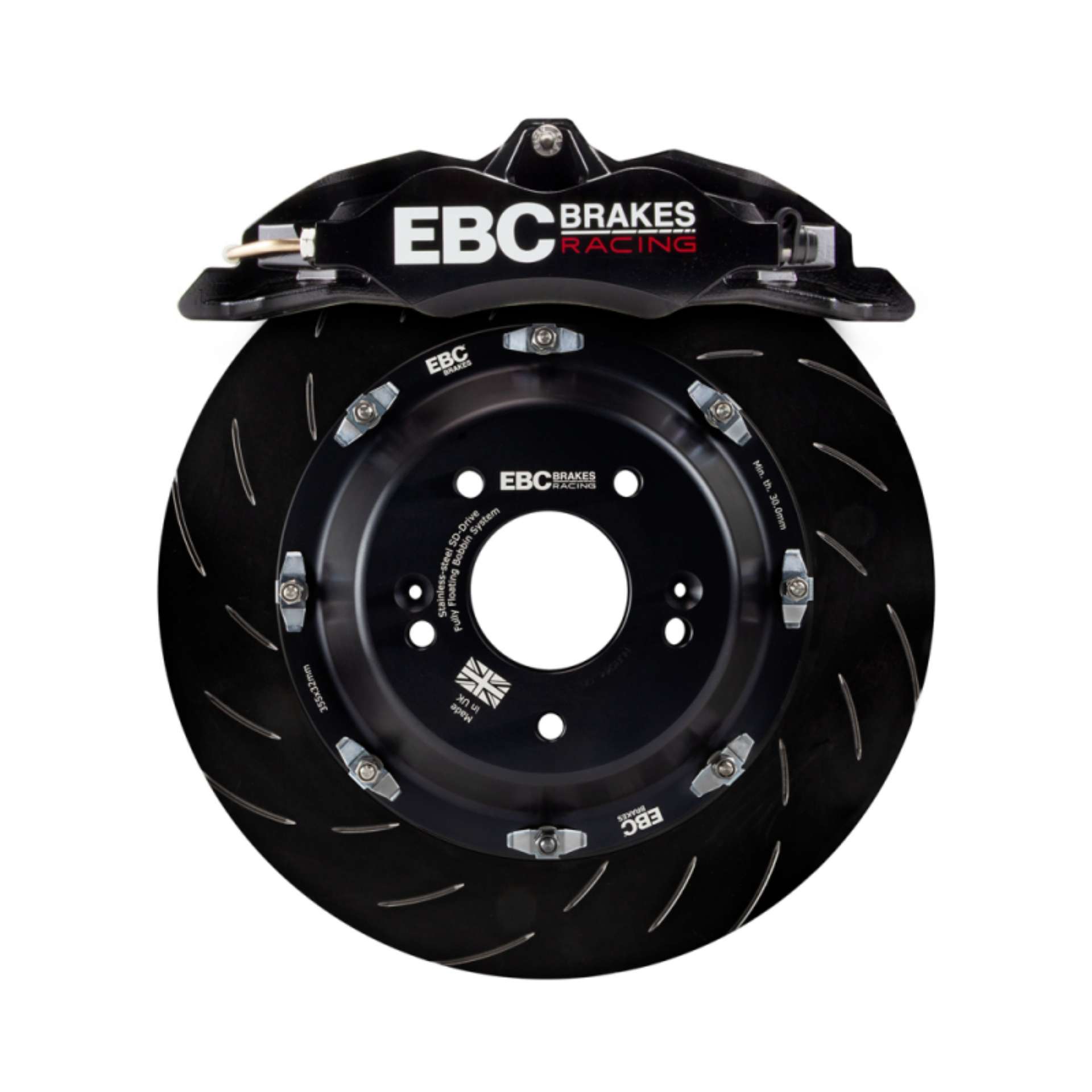 Picture of EBC Racing 11-18 Ford Focus ST Mk3 Black Apollo-4 Calipers 355mm Rotors Front Big Brake Kit