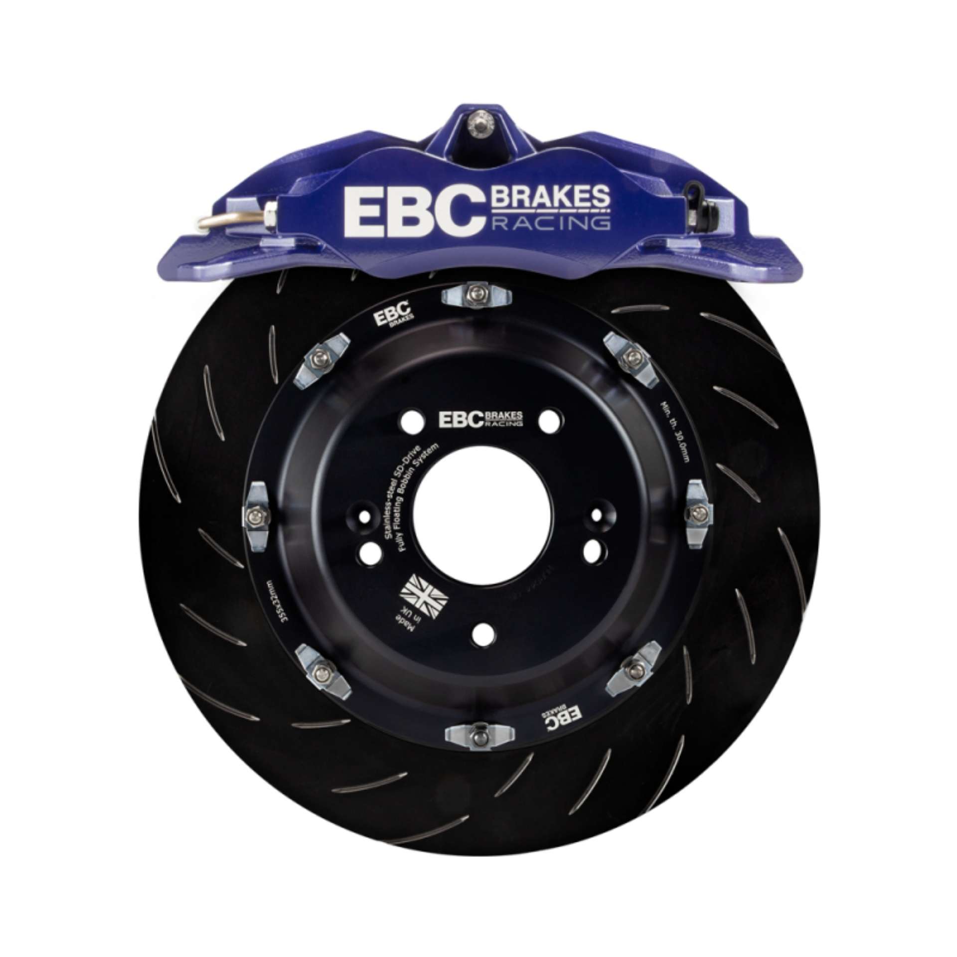 Picture of EBC Racing 11-18 Ford Focus ST Mk3 Blue Apollo-4 Calipers 355mm Rotors Front Big Brake Kit