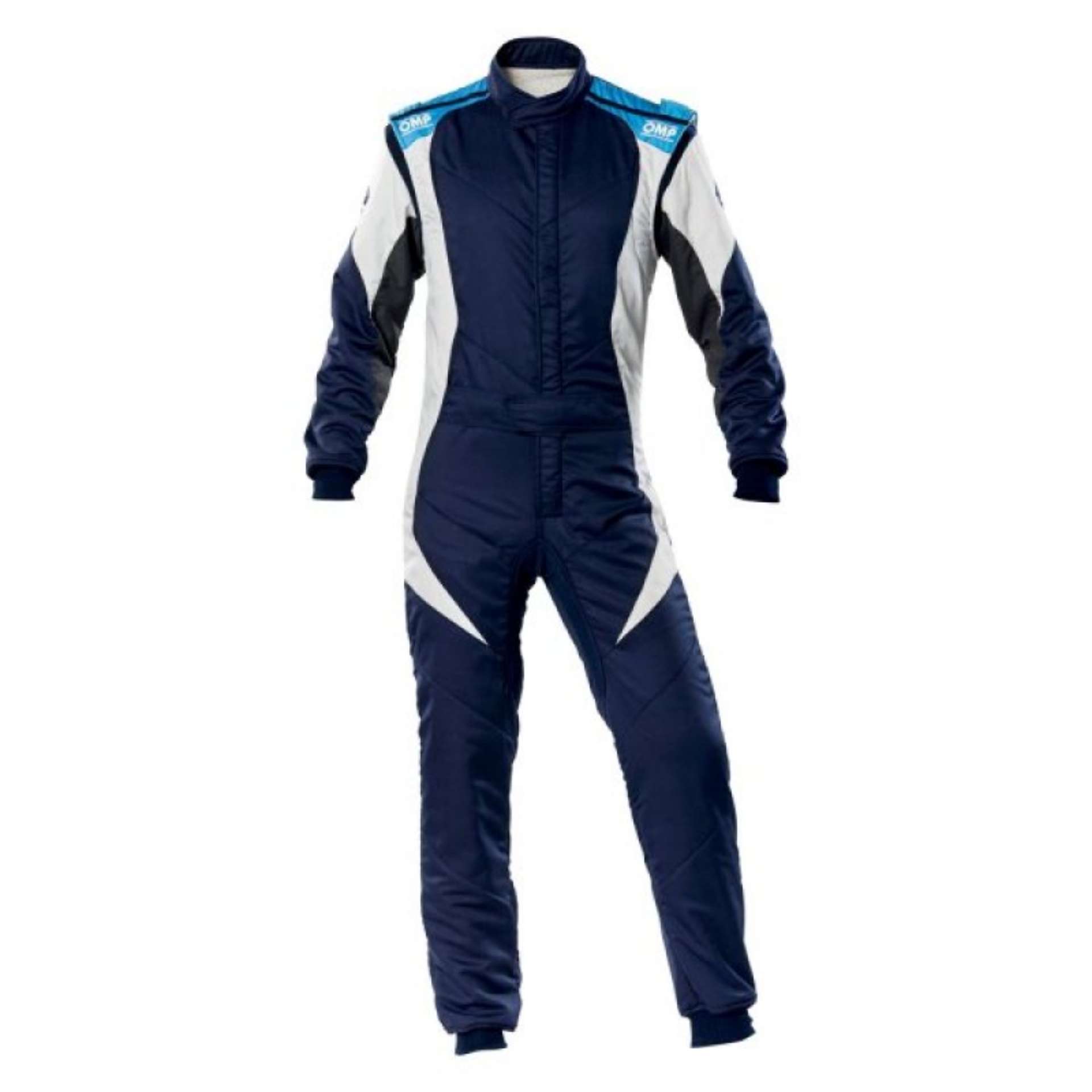 Picture of OMP First Evo Suit Navy Blue-Cyan - Size 42 Fia 8856-2018