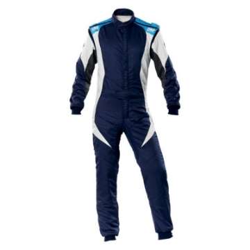 Picture of OMP First Evo Suit Navy Blue-Cyan - Size 44 Fia 8856-2018