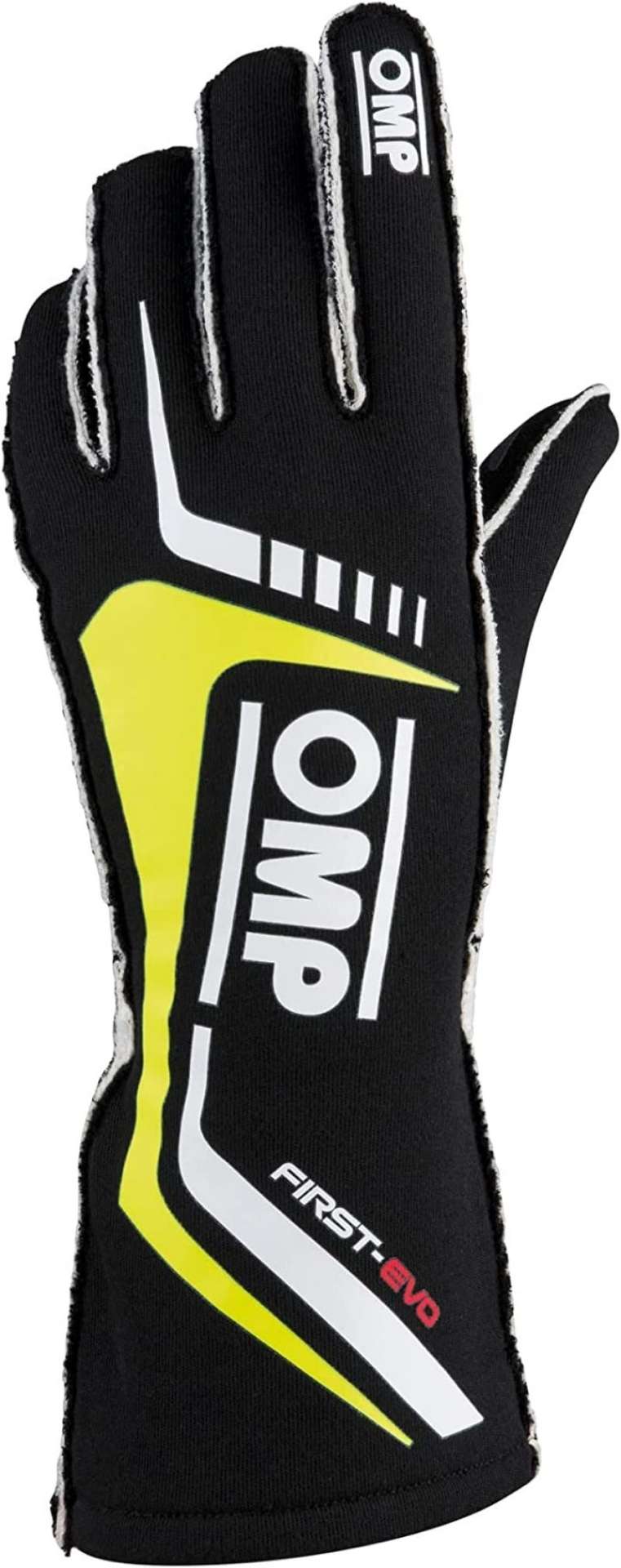 Picture of OMP First Evo Gloves Black-Yellow - Size M Fia 8856-2018