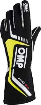 Picture of OMP First Evo Gloves Black-Yellow - Size M Fia 8856-2018