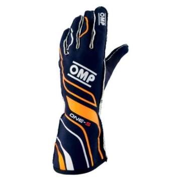 Picture of OMP One-S Gloves Navy Blue-Forange - Size L Fia 8556-2018