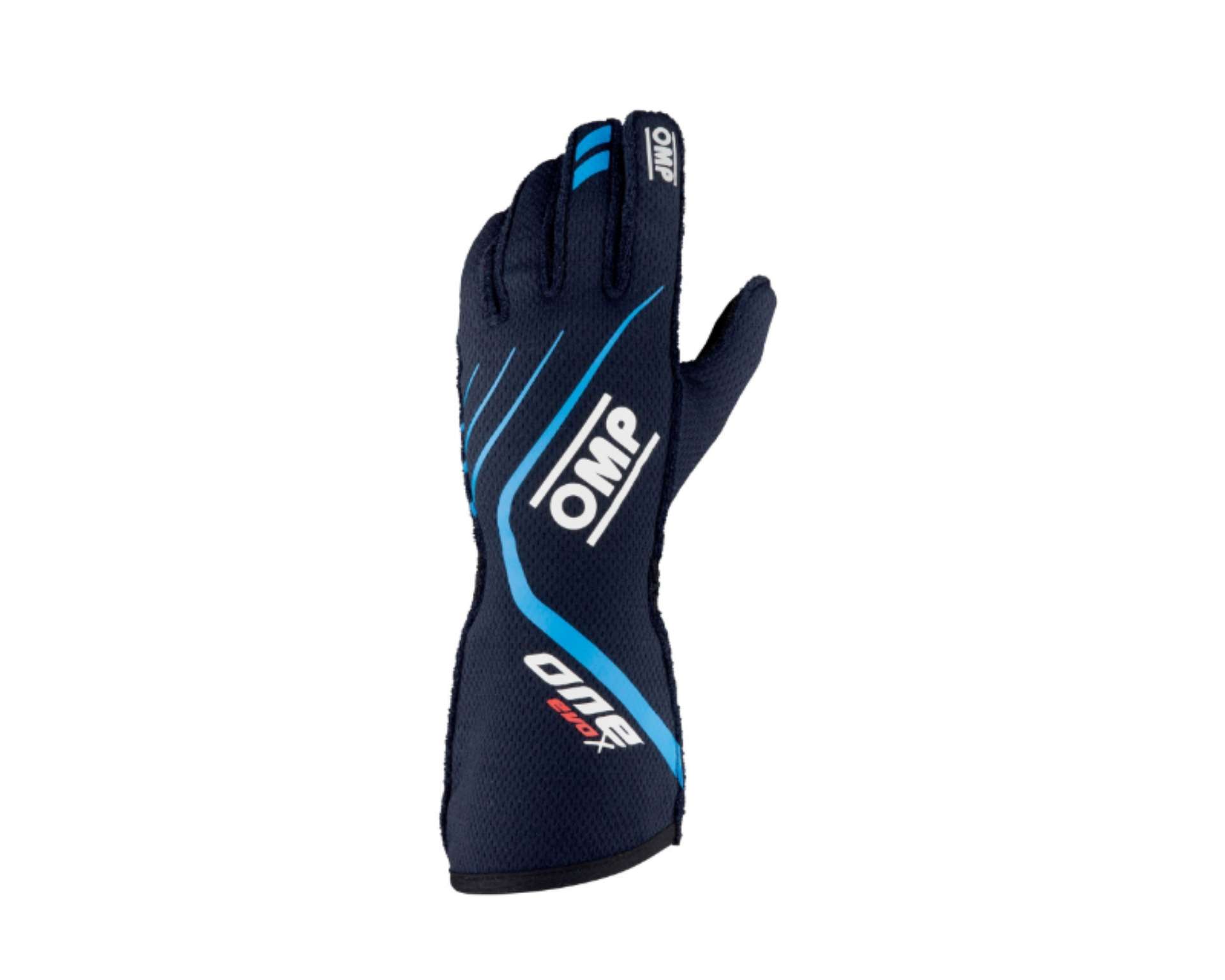 Picture of OMP One Evo X Gloves Navy Blue-Cyan - Size XL Fia 8856-2018