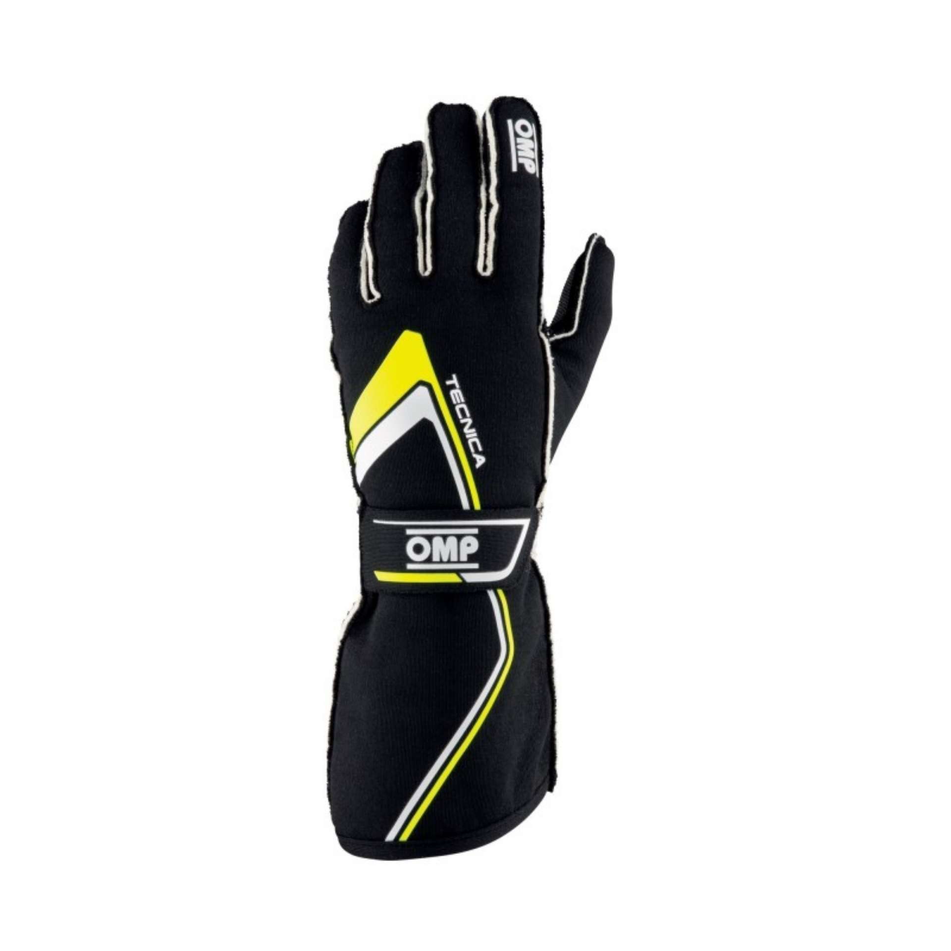 Picture of OMP Tecnica Gloves My2021 Black-Yellow - Size L Fia 8856-2018