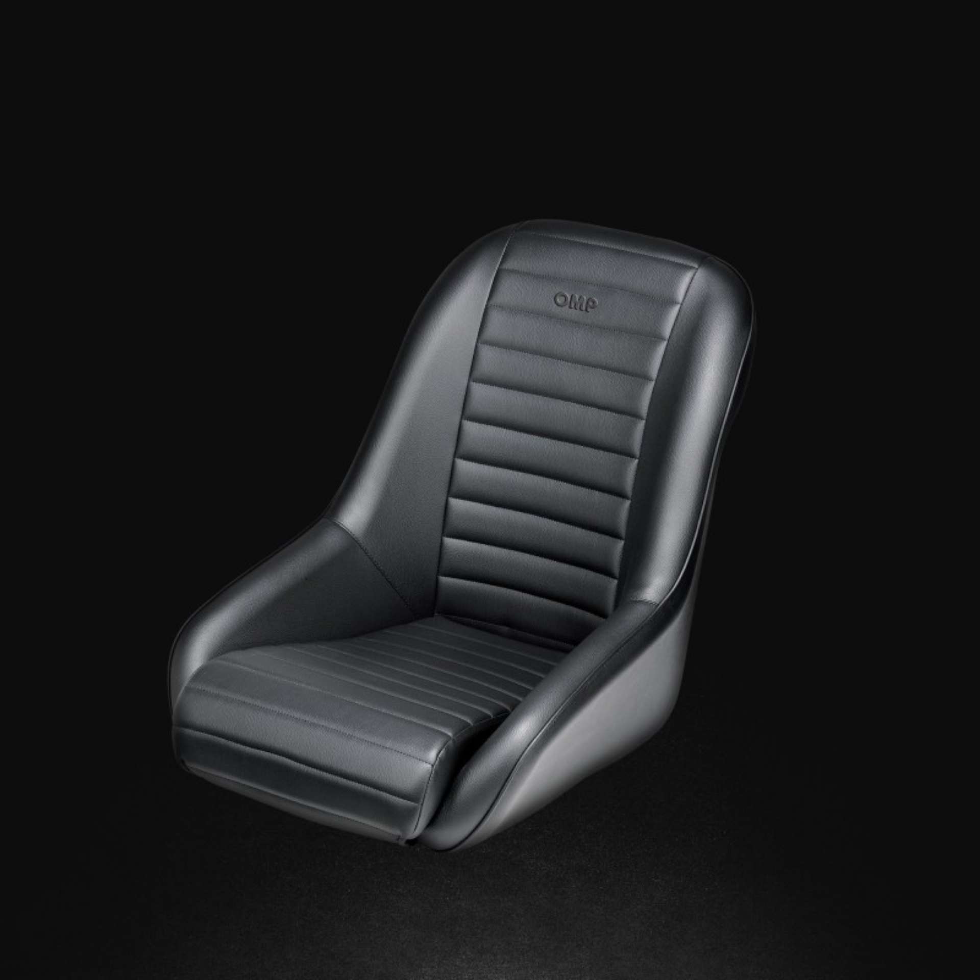 Picture of OMP Silverstone Series New Vintage Seats w- Steel Frame-Imitation Leather - Black