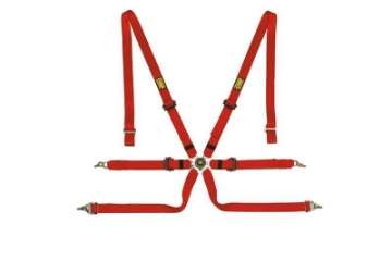 Picture of OMP Safety Harness One 2In Pull Down - Red Fia 8853-2016