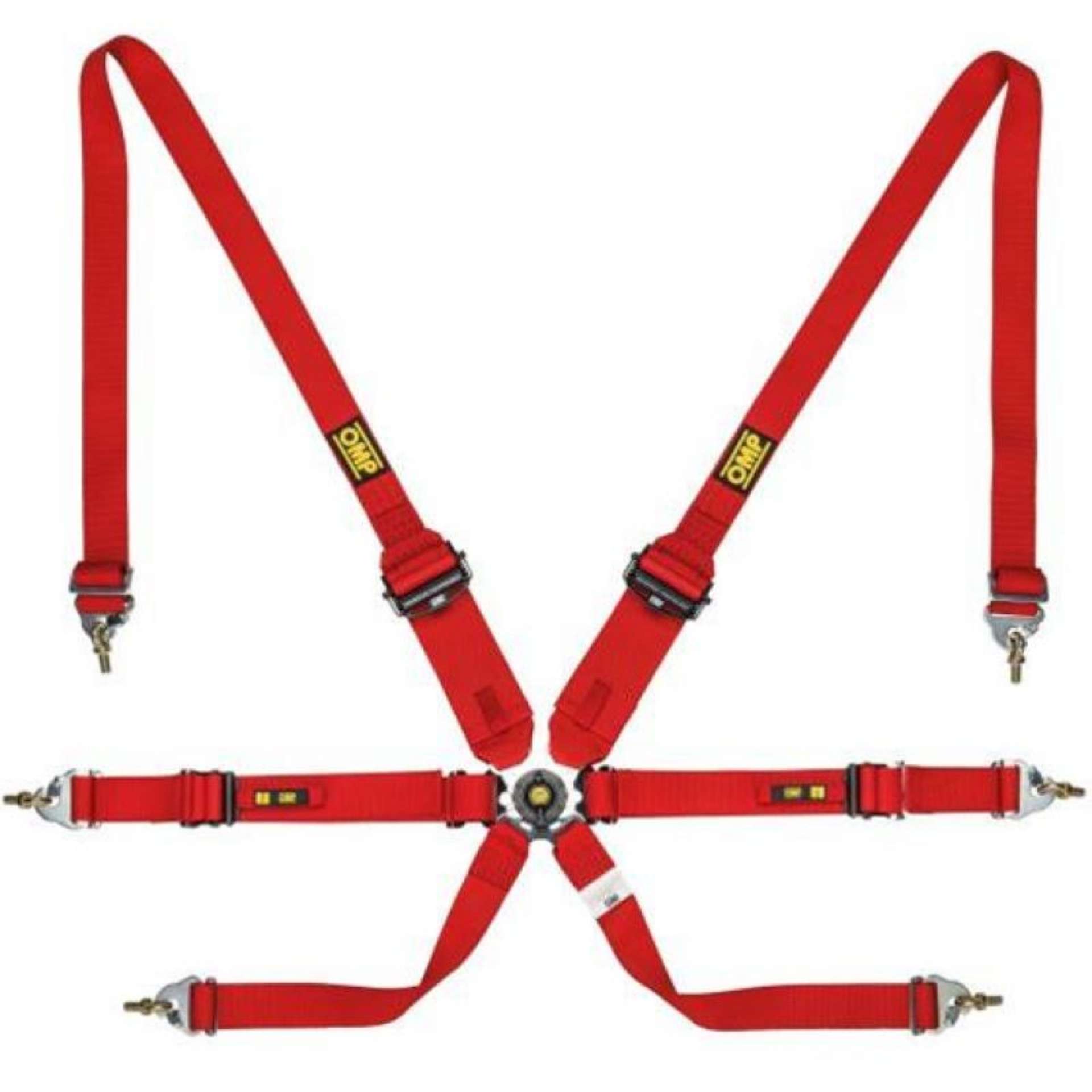 Picture of OMP Safety Harness One 2In Convertible Red Pull Up Conv Pull Down - Fia 8853-2016